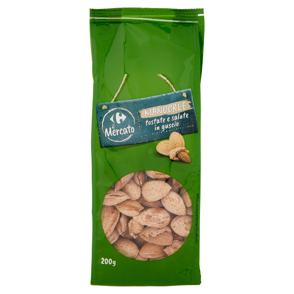 Carrefour il Mercato Mandorle tostate e salate in guscio 200 g