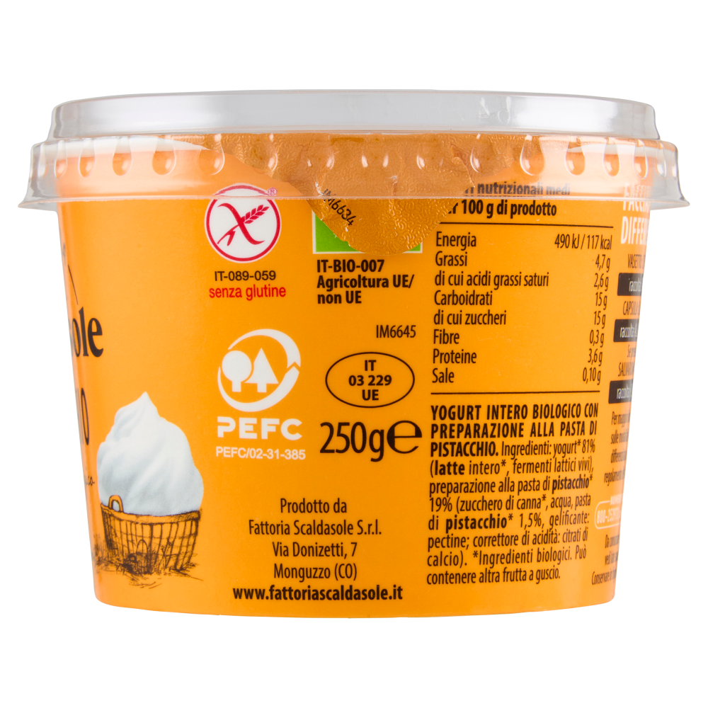 Fattoria Scaldasole Pistacchio yogurt biologico 250 g