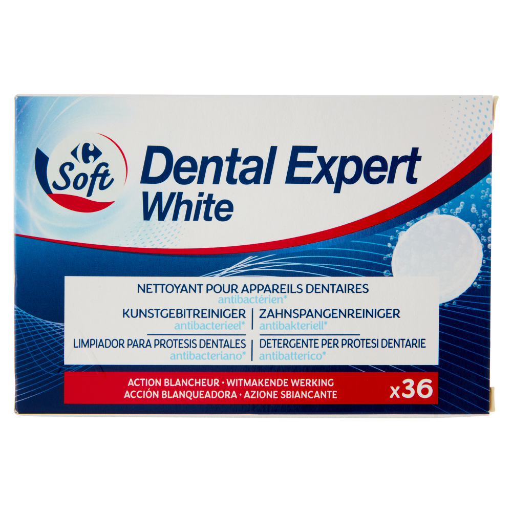 Carrefour Soft Dental Expert White Detergente Protesi Dentarie antibatterico* 36 x 2,8 g