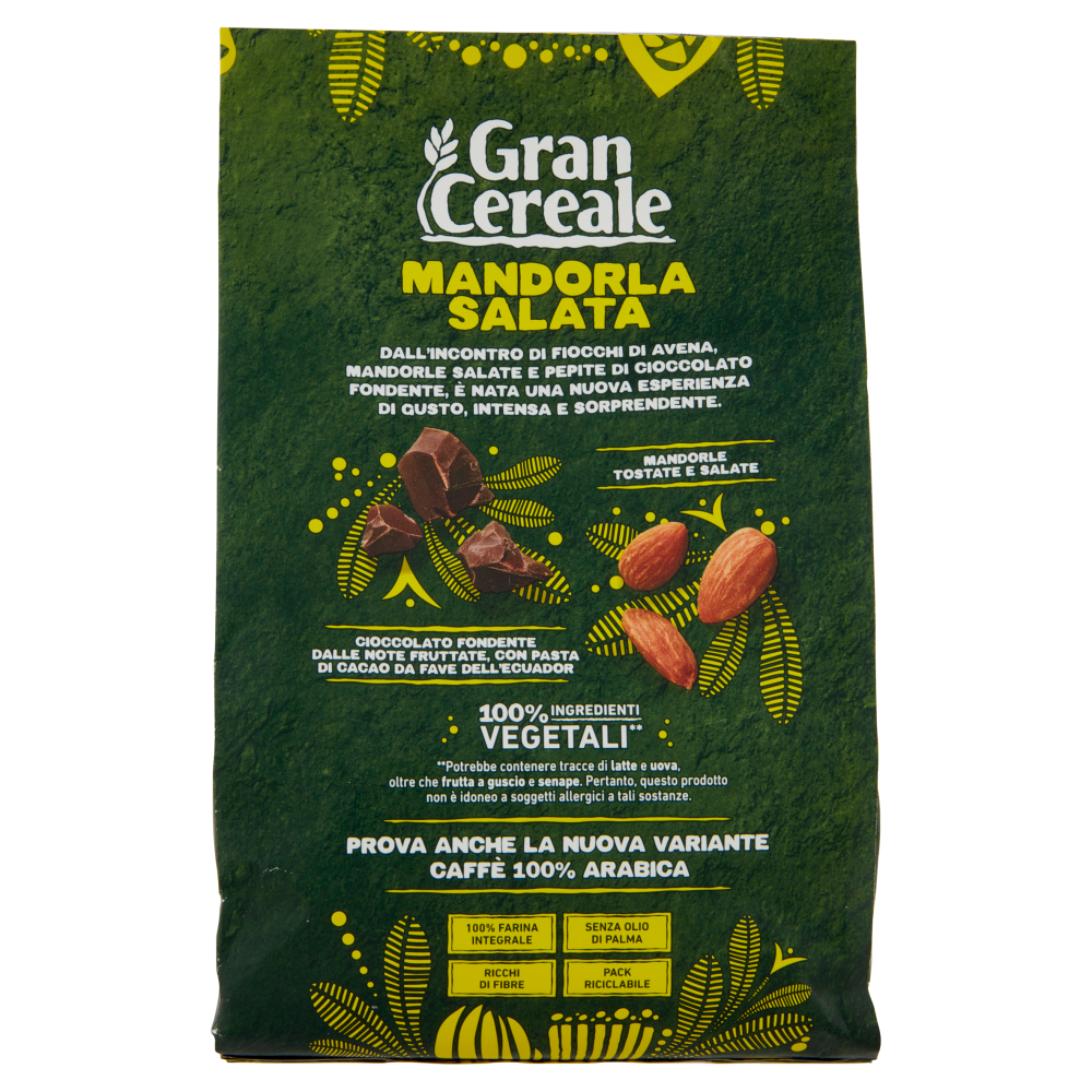 Gran Cereale Biscotti con Mandorla Salata e Cioccolato Fondente con Fave dell'Ecuador 280g