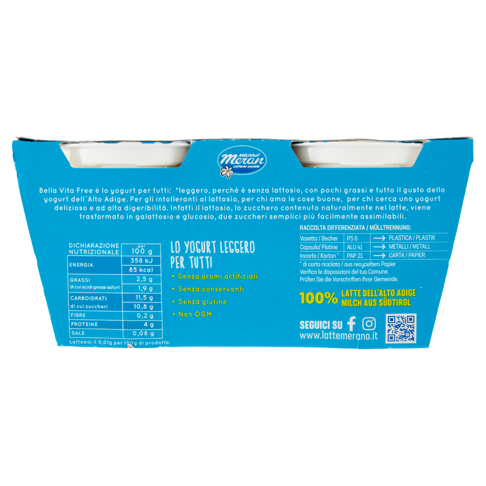 bella vita free Senza Lattosio Cocco 2 x 125 g	