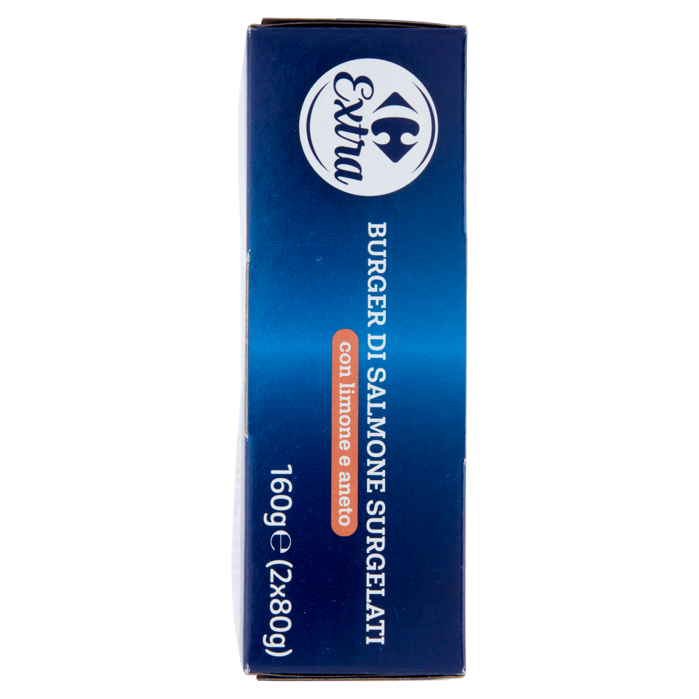 Carrefour Extra Burger di Salmone Surgelati con limone e aneto 2 x 80 g