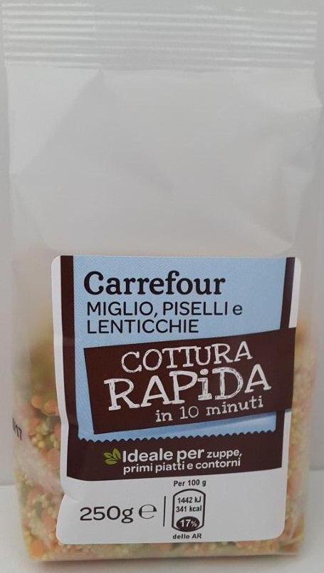 Carrefour Miglio, Piselli e Lenticchie Cottura Rapida in 10 minuti 250 g