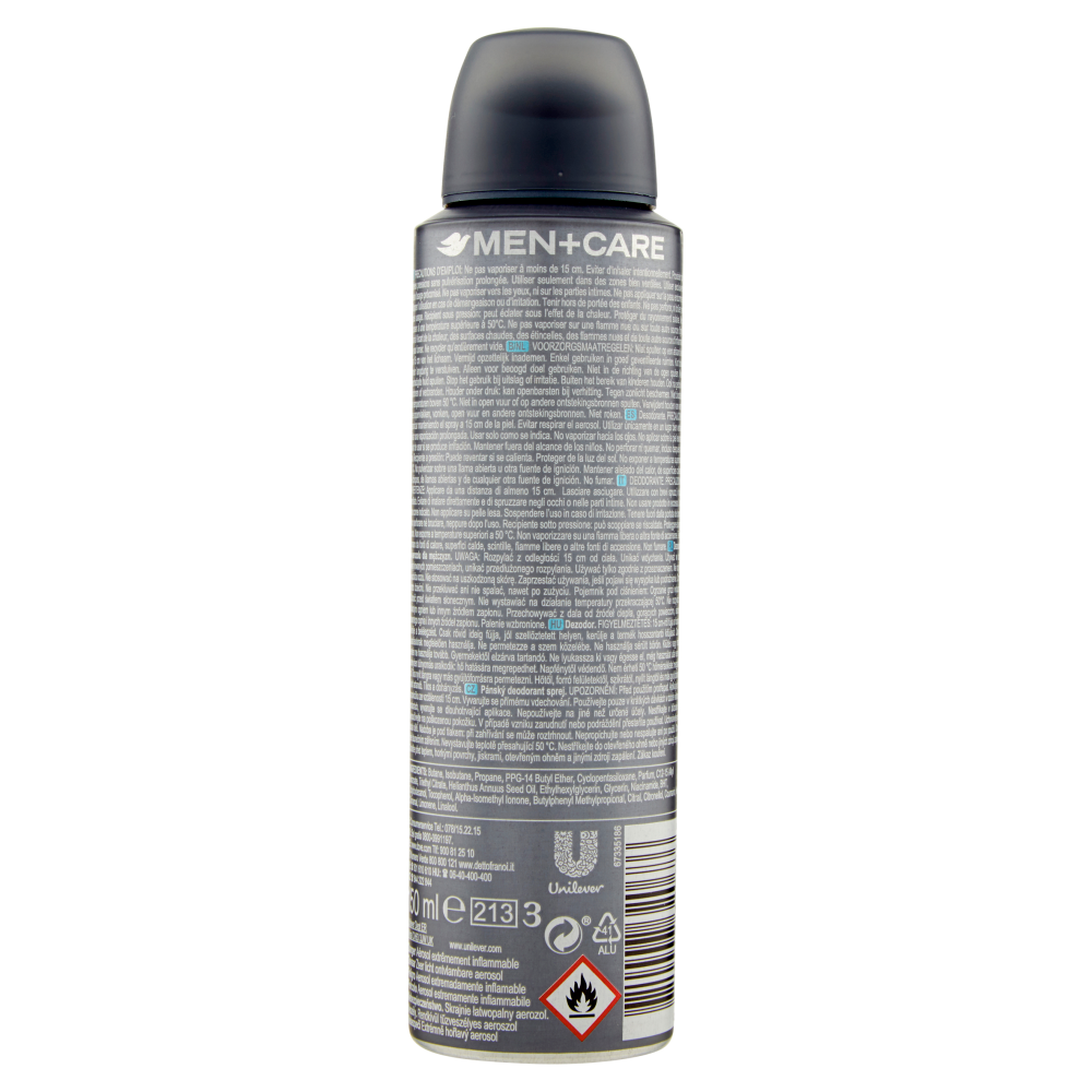 Dove Men+Care Clean Comfort 0% Aluminium Salts Alcohol spray 150 ml