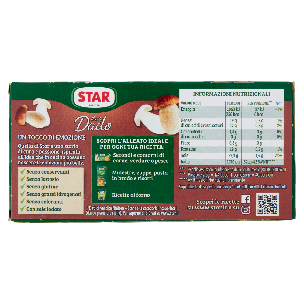 Star il mio Dado Funghi Porcini 10 Dadi 100 g