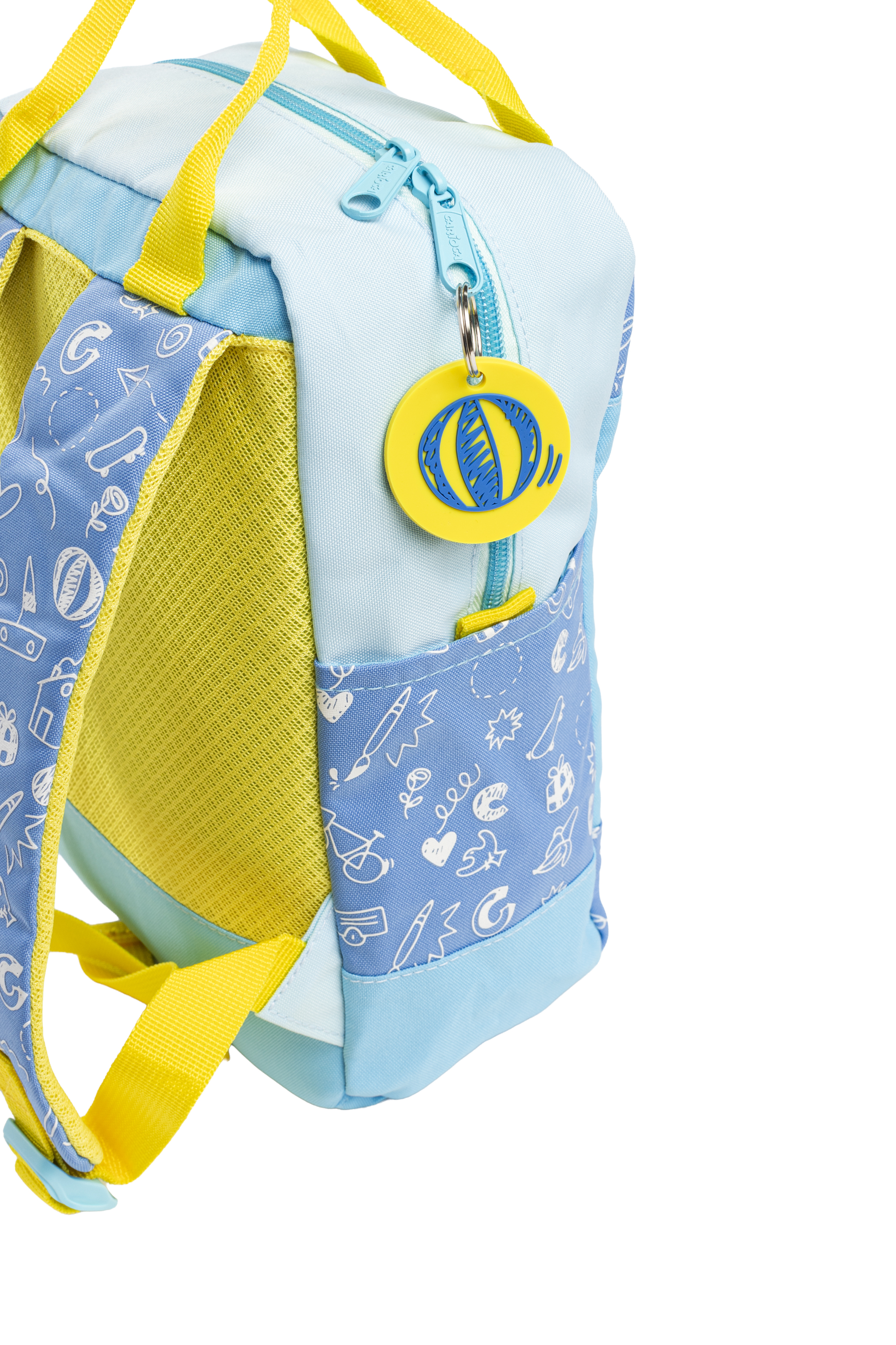 Carioca Zainetto doppio manico doodle azzurro - riciclato