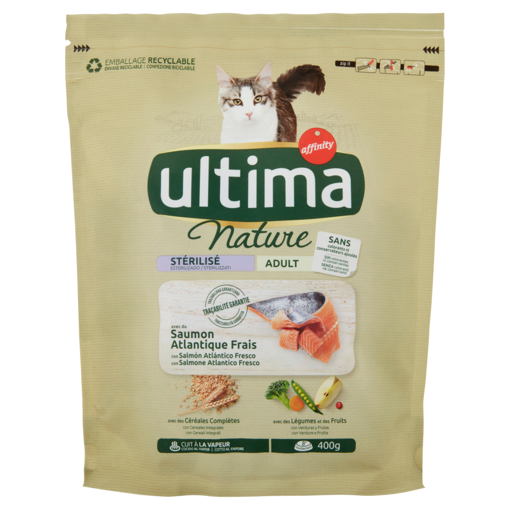 ultima Cat Nature Sterilizzati Adult con Salmone Atlantico Fresco 400 g