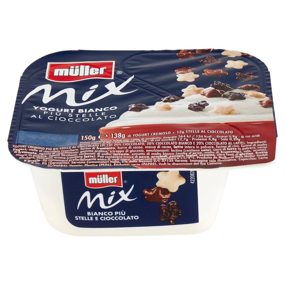 müller Mix Yogurt Bianco Più Stelle al Cioccolato 150 g