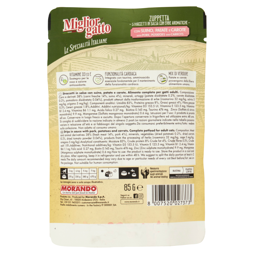 Migliorgatto Le Specialità Italiane Zuppetta con Suino, Patate e Carote 85 G