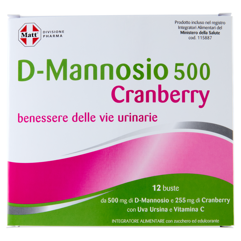 Matt Divisione Pharma D-Mannosio 500 Cranberry 12 buste 56,4 g