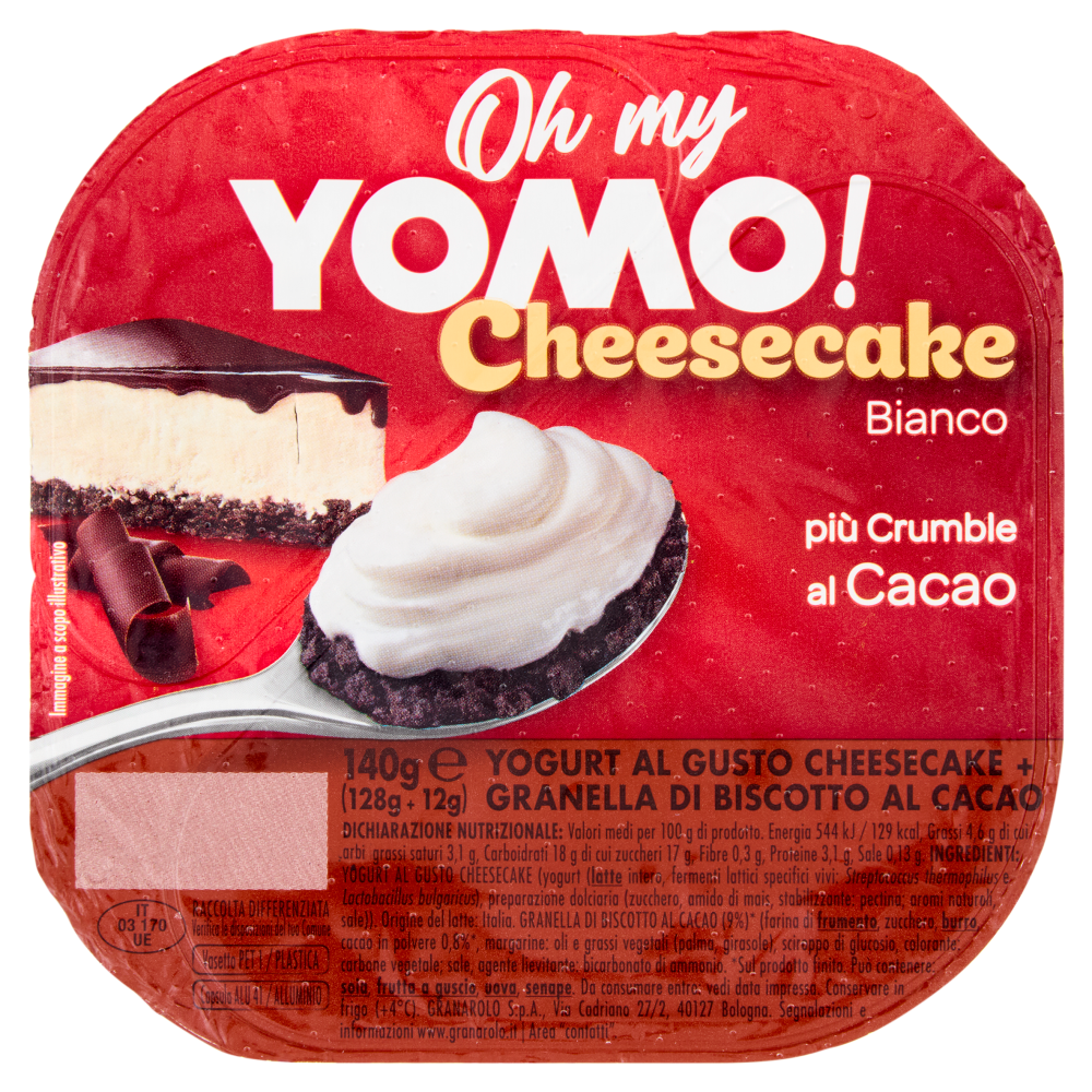 Oh my Yomo! Cheesecake Bianco più Crumble al Cacao 140 g