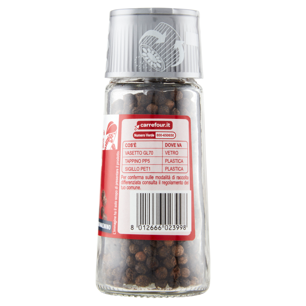 Carrefour Classic Pepe Nero Grani con Macinino 45 g