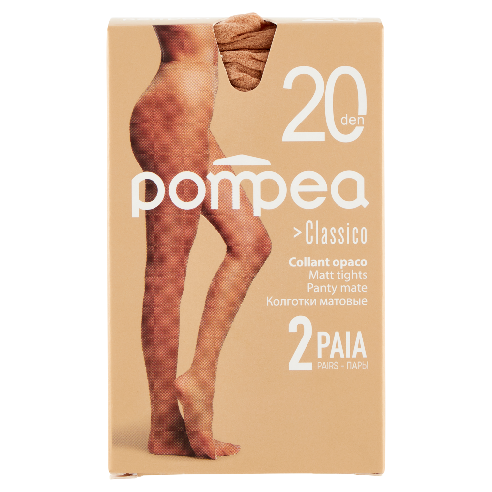 pompea Classico Collant opaco 20 den 1/2-S Polvere Dorata 2 Paia
