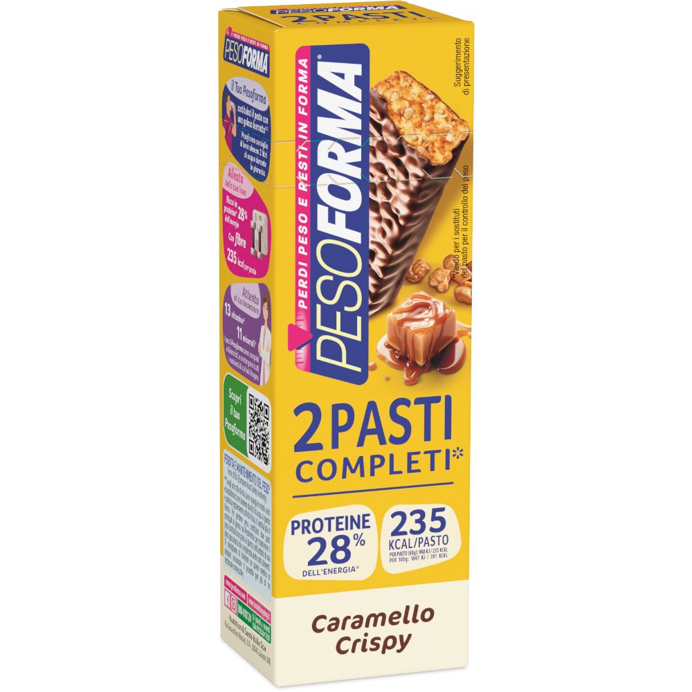 Pesoforma Barrette 2 pasti sostitutivi Caramello Crispy, 2x60g