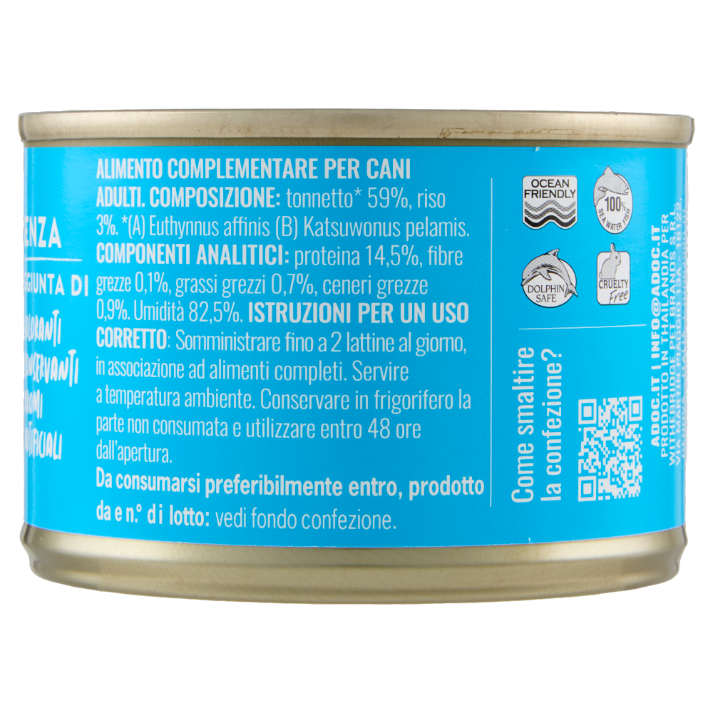 ADoC For Dogs Naturally Premium Trancetti di Tonnetto in Gelatina 170 g