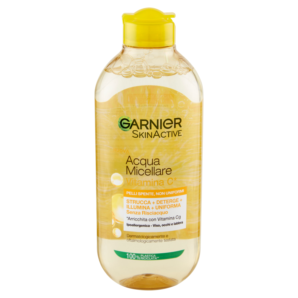 Garnier Acqua Micellare Tutto in 1, Con Vitamina C, Per Pelli Non Uniformi, Senza Risciacquo, 400 ml