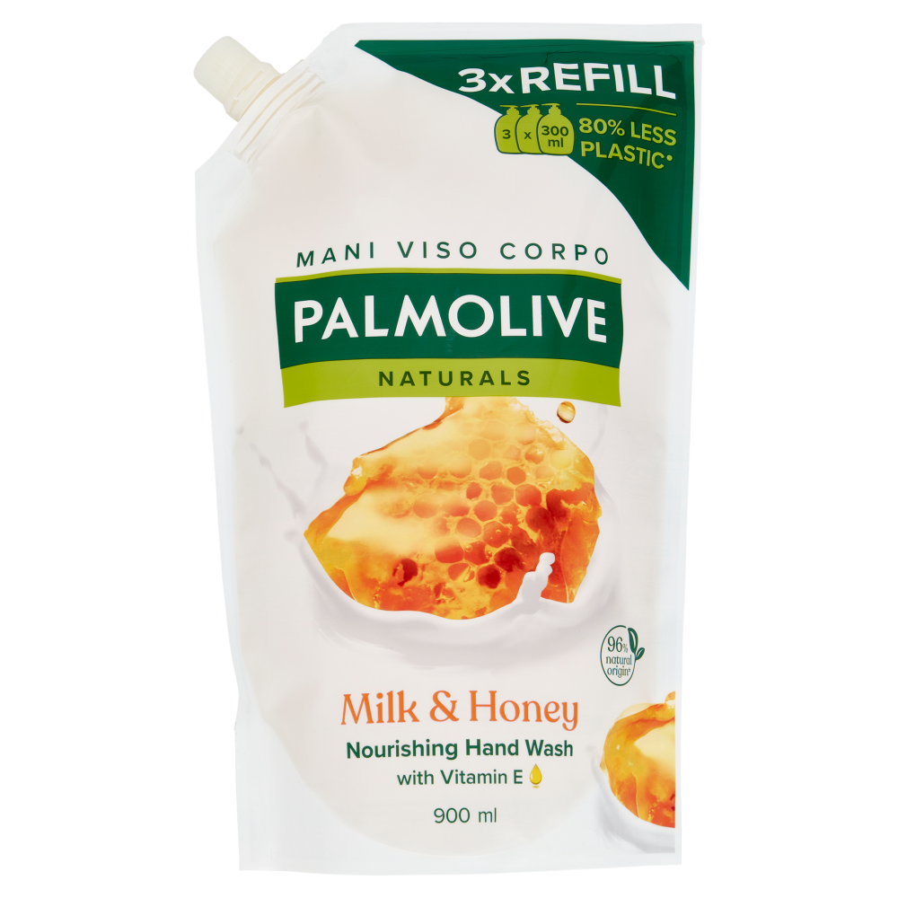 Palmolive ricarica sapone liquido mani Naturals Latte e Miele 900 ml