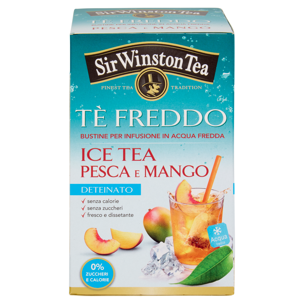 Sir Winston Tea Tè Freddo Ice Tea Pesca e Mango Deteinato 18 x 2,5 g