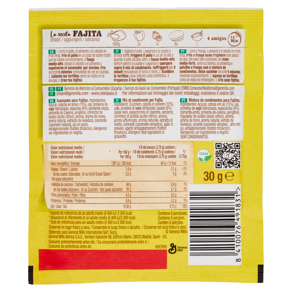 Old El Paso Fajita Mix di spezie 30 g