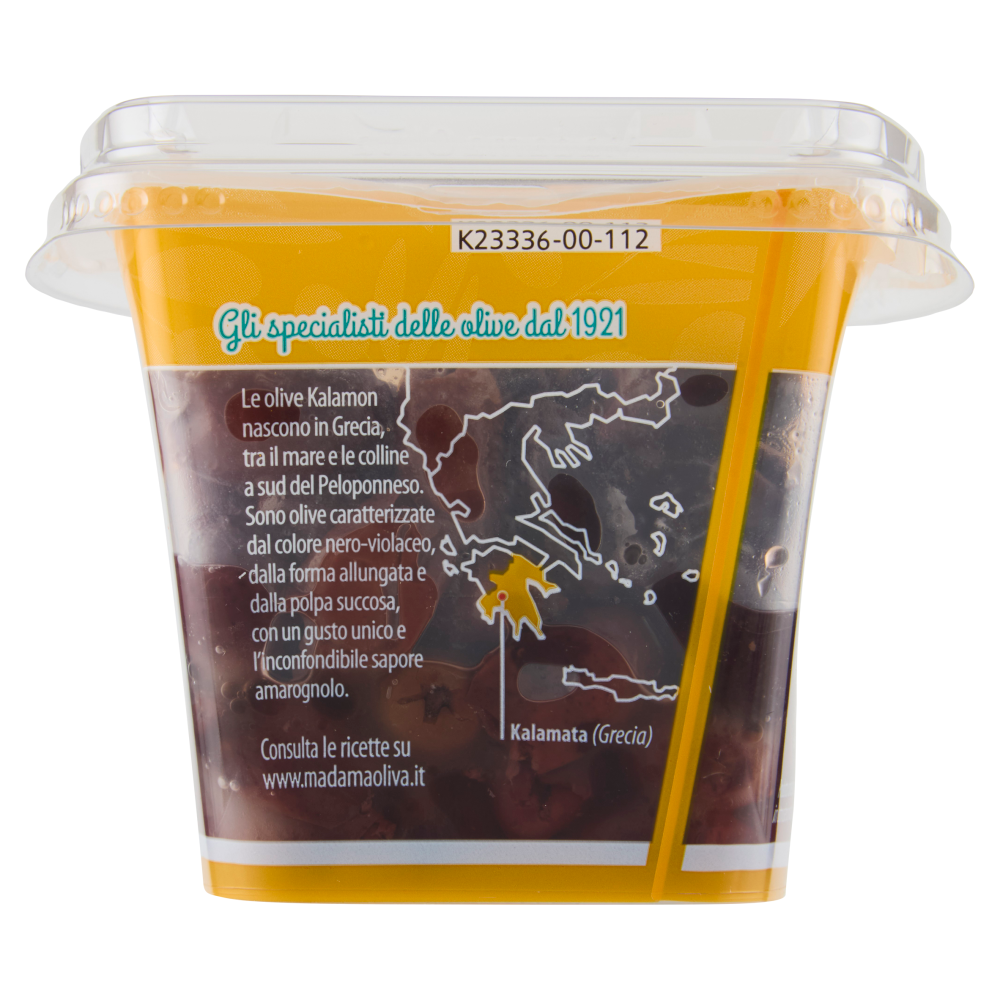 Madama Oliva il Frutto di Grecia Olive Kalamon Nere Denocciolate 160 g