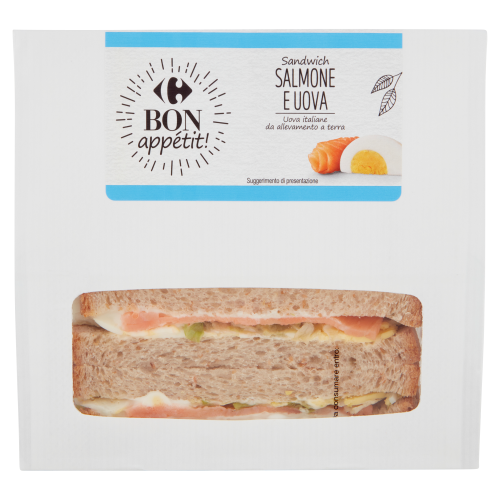 Carrefour Bon app&eacute;tit! Sandwich Salmone e Uova 2 Sandwiches 165 g