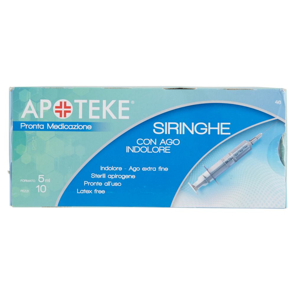 Apoteke Pronta Medicazione Siringhe con Ago Indolore 5 ml 10 pz