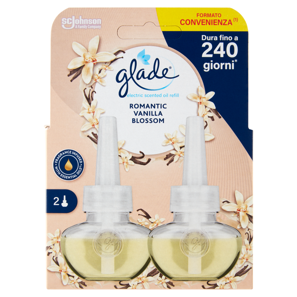 Glade® Liquido Elettrico Doppia Ricarica, Profumatore per ambienti, Fragranza Vaniglia 2x20ml