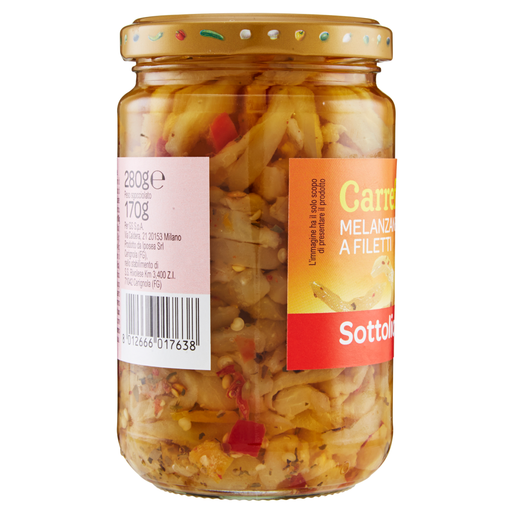 Carrefour Sottolio Melanzane a Filetti in olio di semi di girasole 280 g