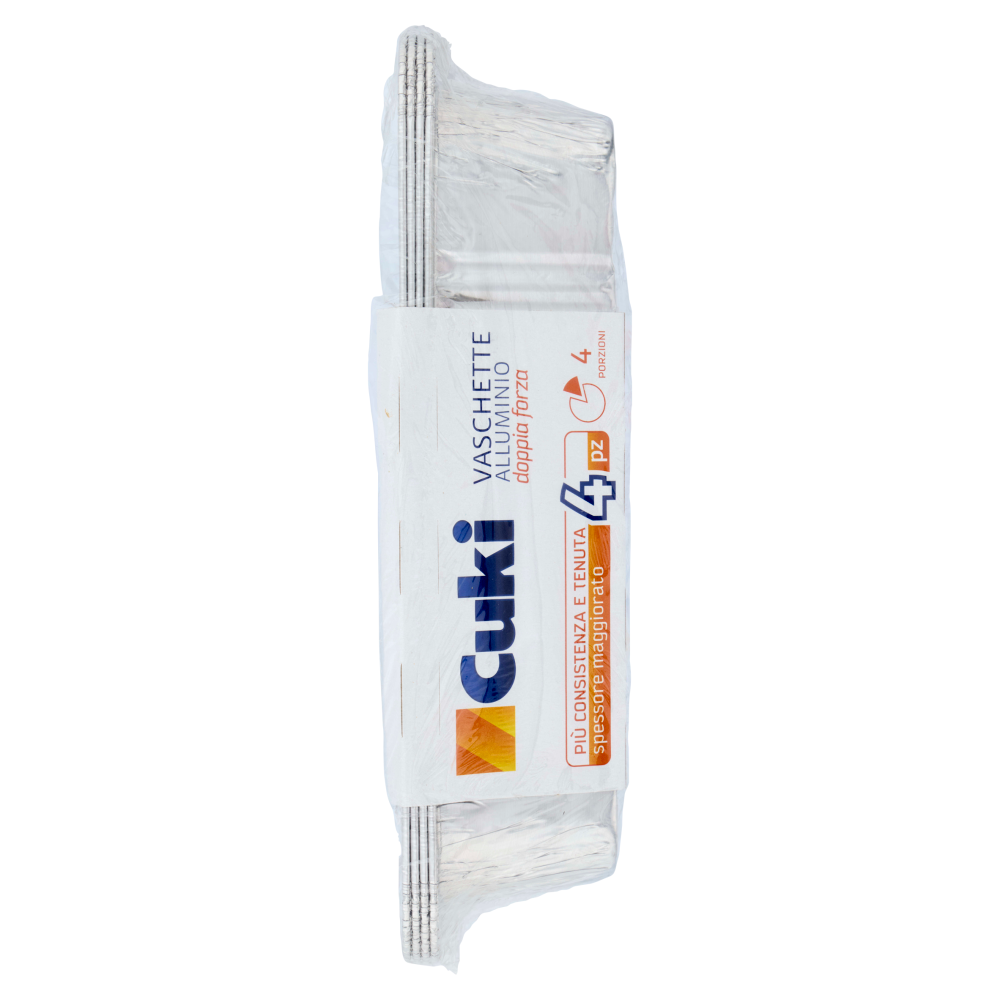 Cuki Cuoce Vaschette Alluminio doppia forza 4 Porzioni 4 pz