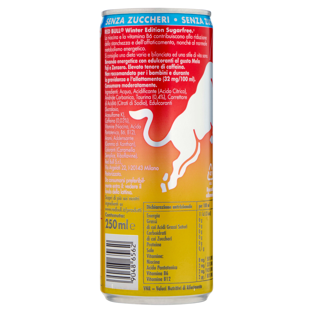Red Bull Energy Drink, Gusto Mela Fuji-Zenzero, Senza Zuccheri, 250 ml