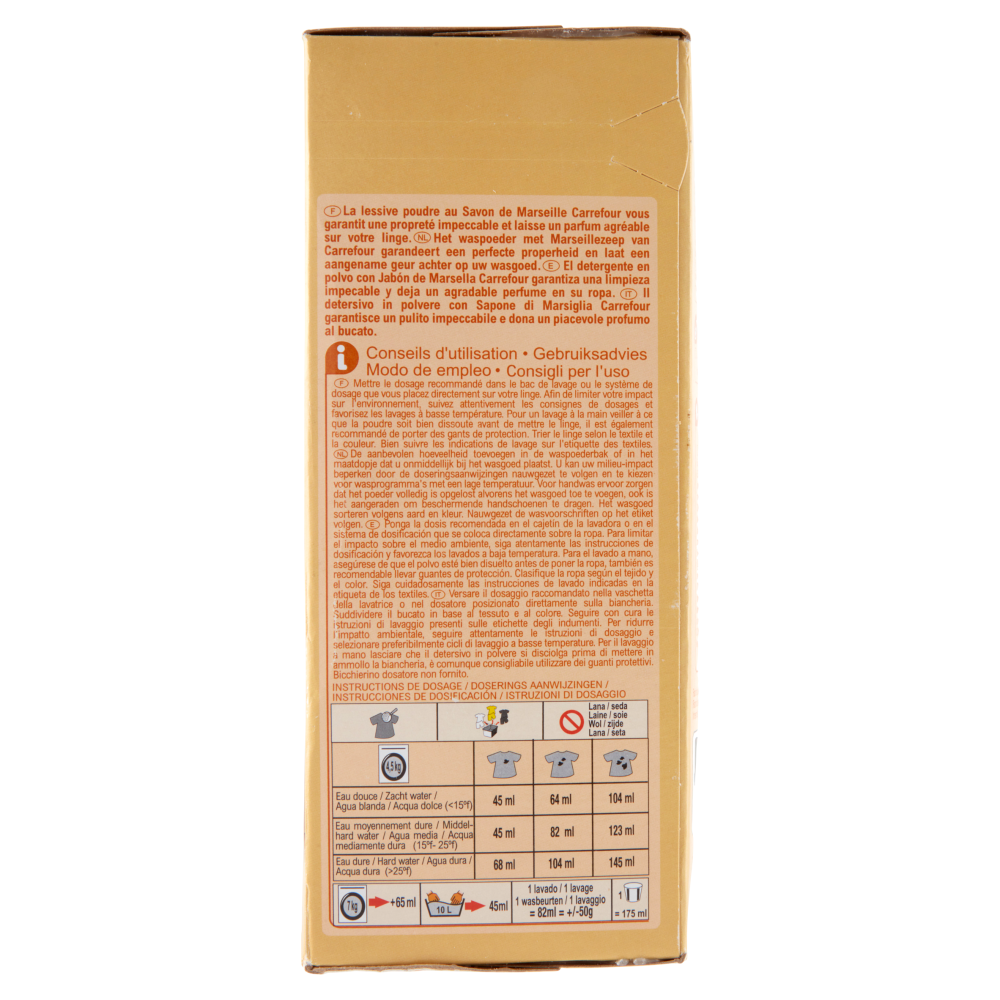 Carrefour Essential Detersivo in polvere Marsiglia e Fiori d'Arancio 1,350 kg