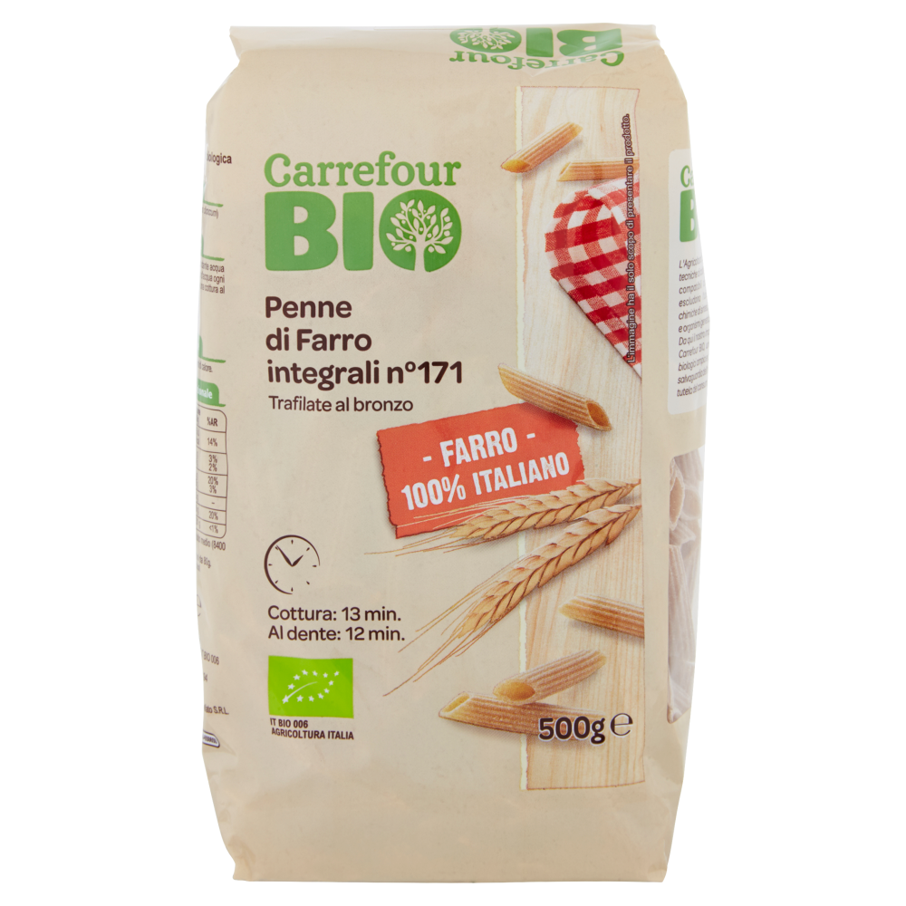 Carrefour Bio Penne di Farro integrali n° 171 500 g