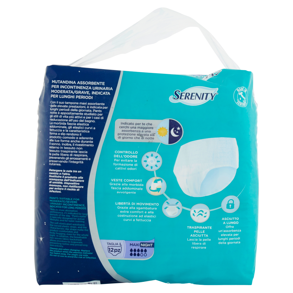 Serenity Pants notte Traspirante Maxi Night Taglia L 12 pz