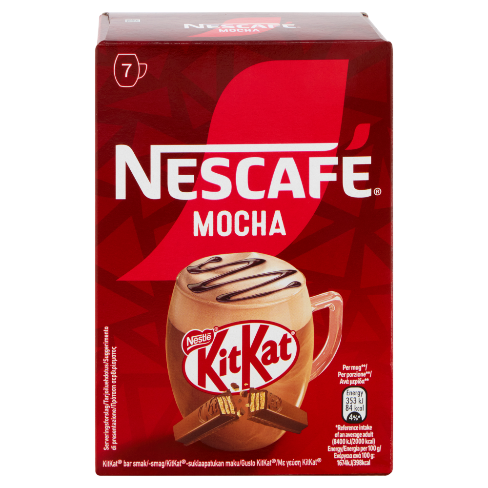 NESCAF&Eacute; KitKat Mocha Caff&egrave; Solubile con Latte e Cacao, 7 bustine 21g