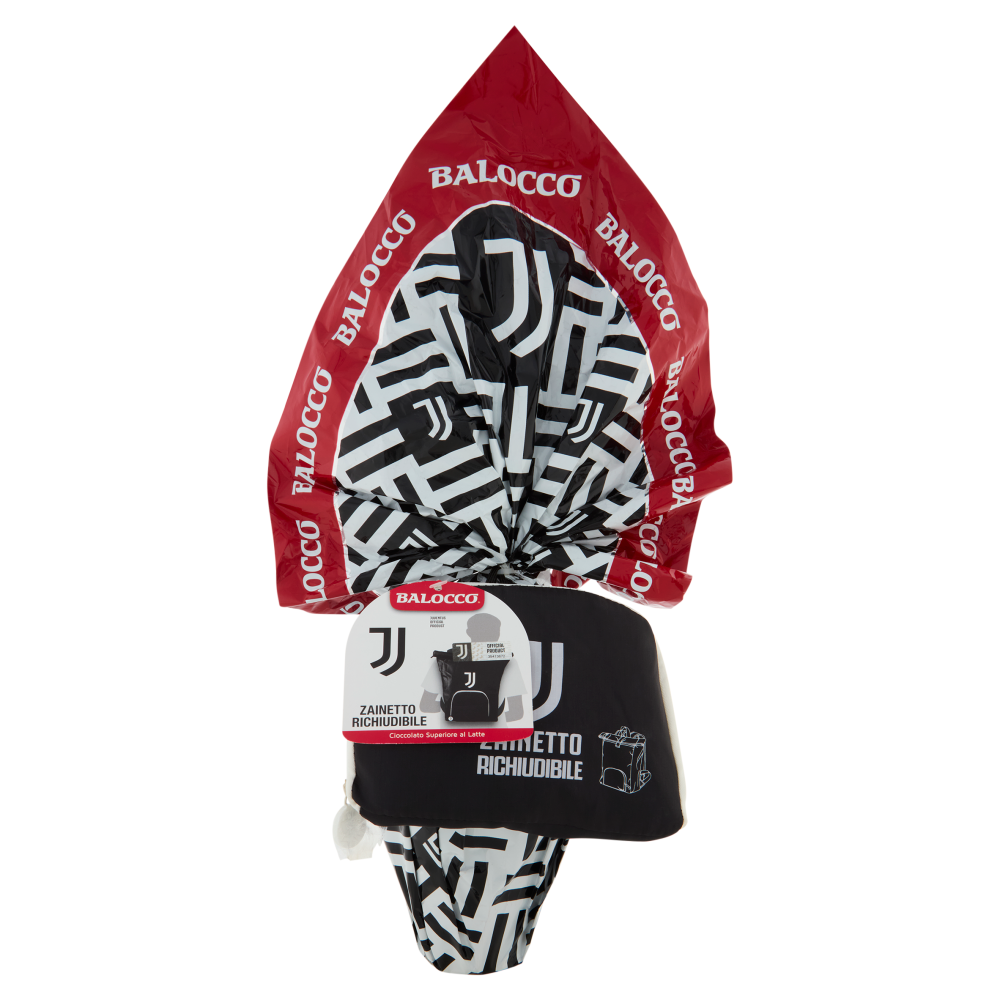 Balocco Uovo di Cioccolato Superiore al Latte Juventus + gadget esterno (zainetto richiudibile) 320g