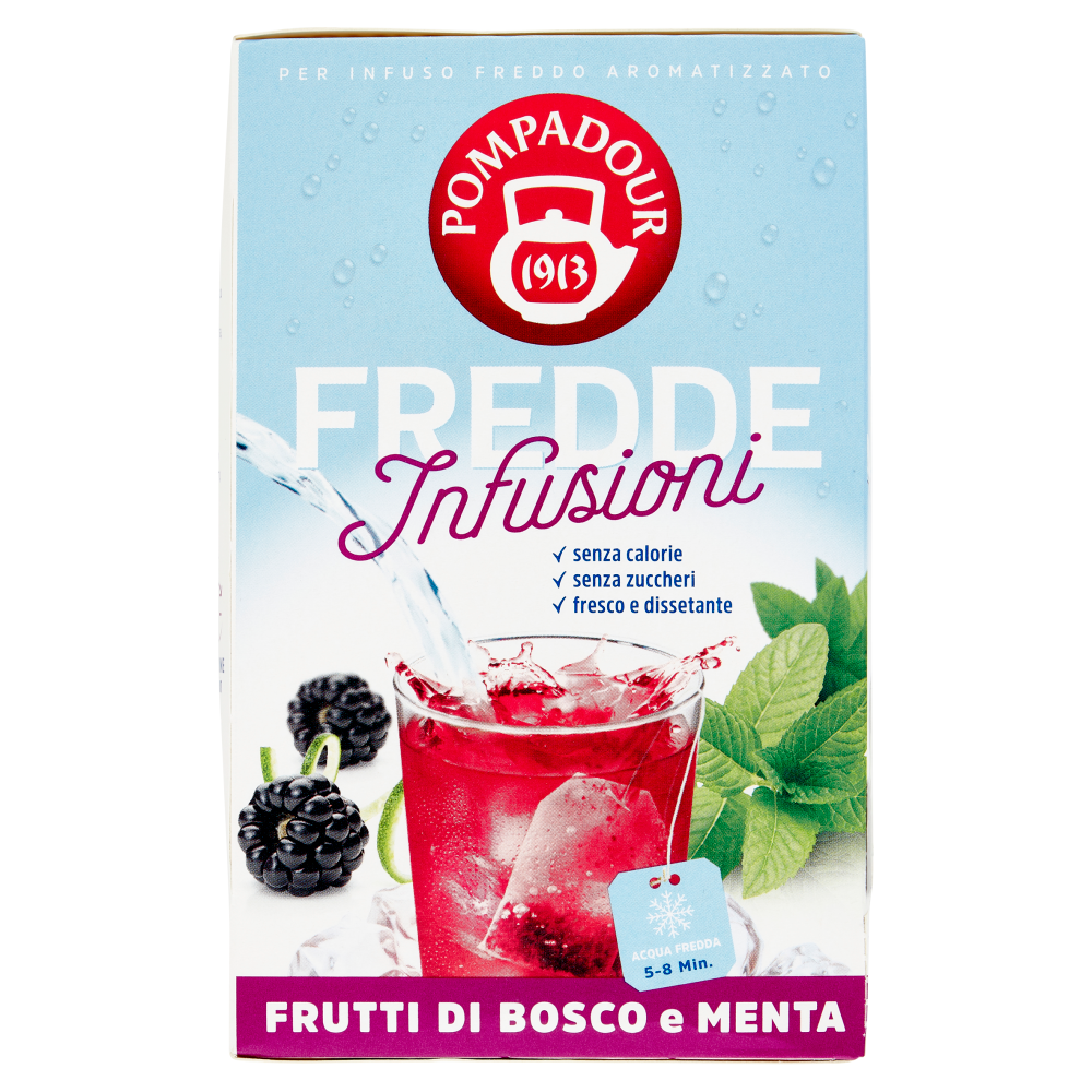 Pompadour Fredde Infusioni Frutti di Bosco e Menta 18 x 2,5 g