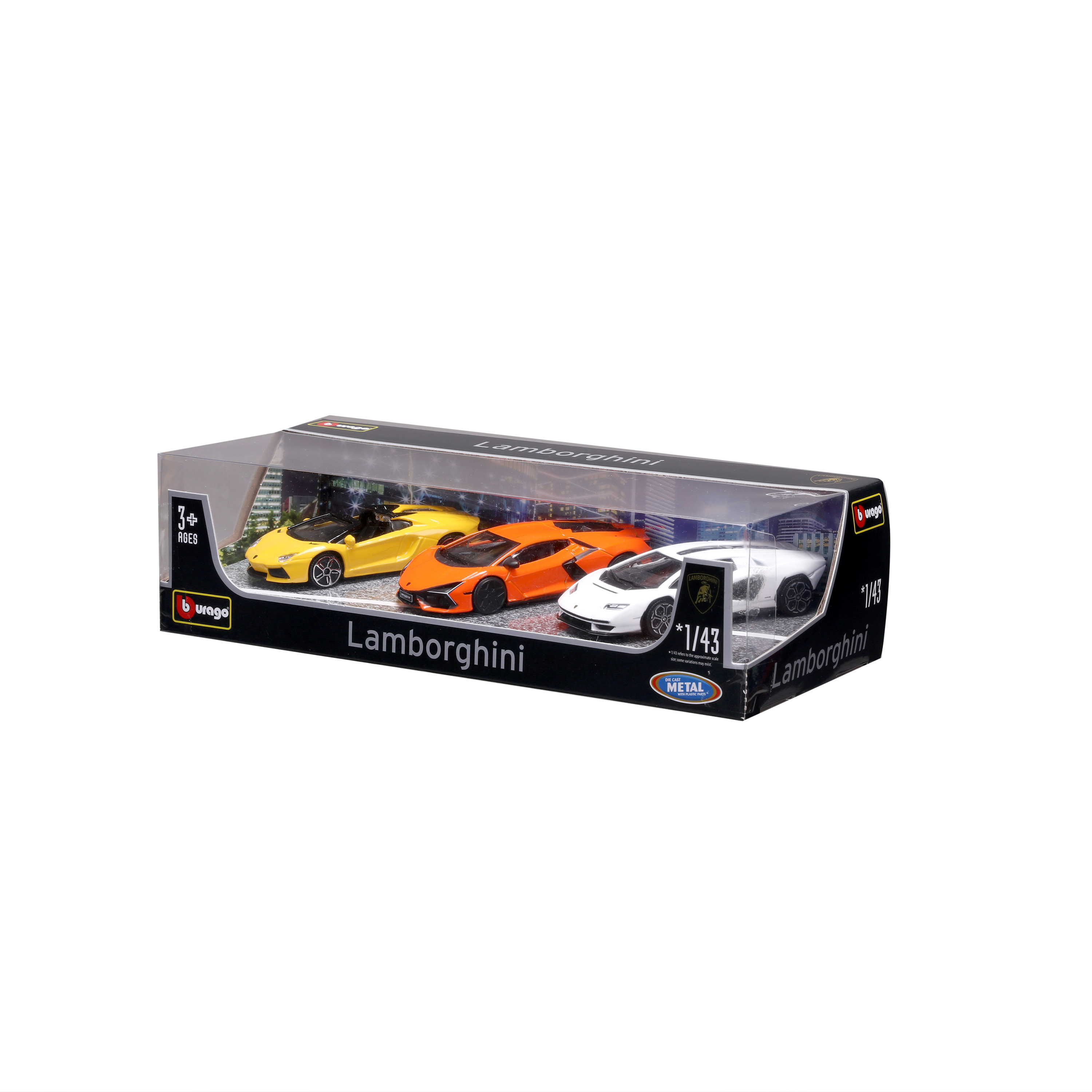 BBURAGO Gift Pack con 3 Auto Lamborghini - 1:43