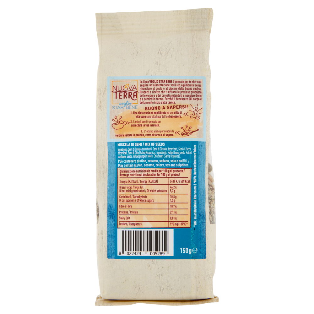 Nuova Terra voglio Star Bene Mix di Semi per le Tue Insalate 150 g