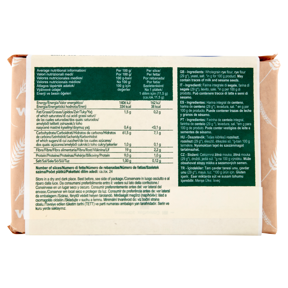 Wasa Original Cracker 100 Farina di Segale 275g Carrefour