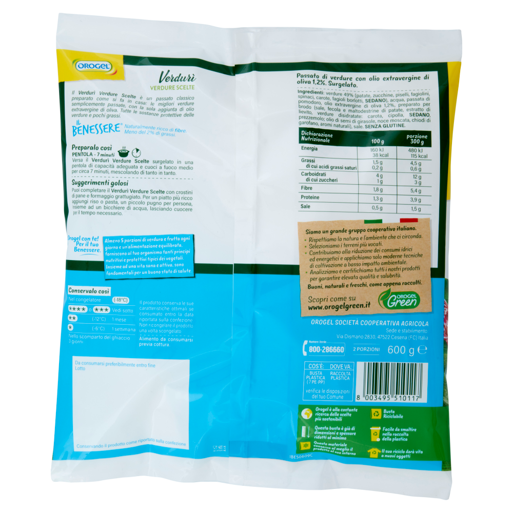 Orogel Il Benessere Verdurì Verdure Scelte Surgelati 600 g