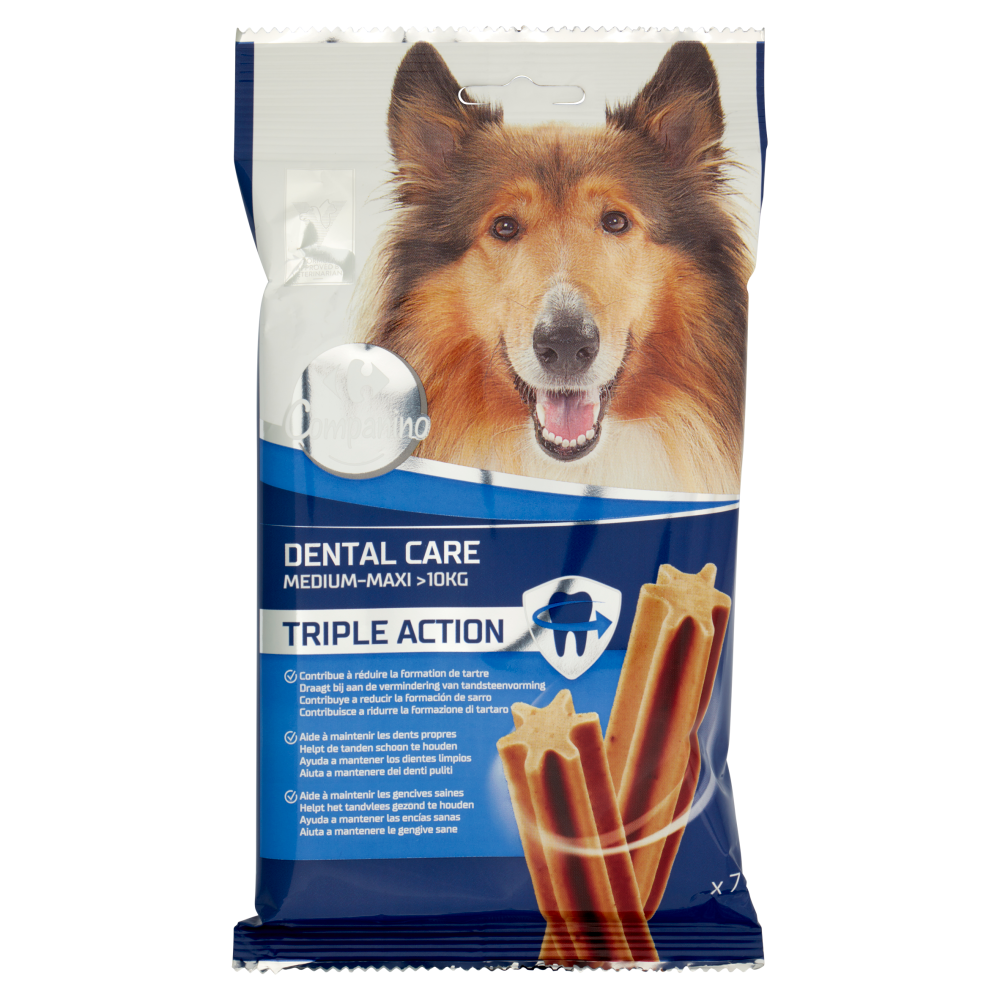 Carrefour Companino Dental Care Medium-Maxi >10kg Triple Action x7 180 g