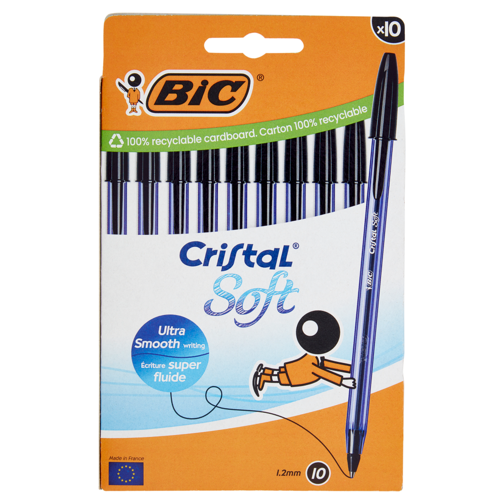 Bic Cristal Soft Medium 1,2 mm nere 10 pz