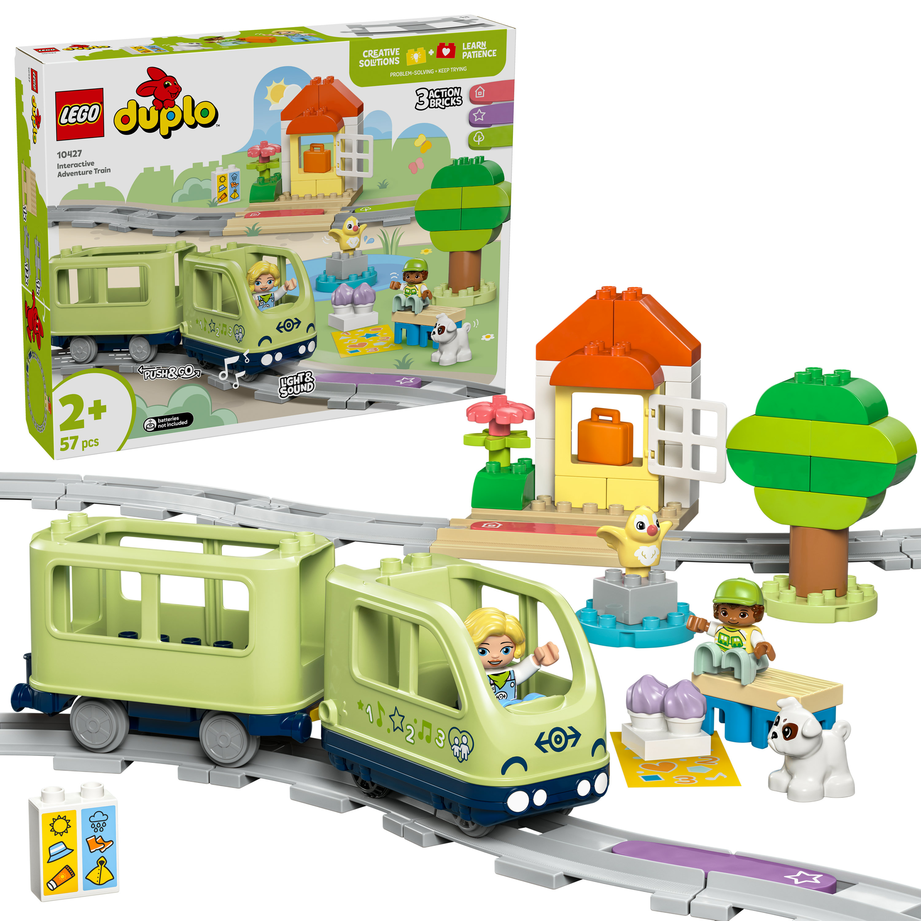 LEGO DUPLO 10427 Treno d&rsquo;Avventura Interattivo, Giochi per Bambini e Bambine da 2+ con Mattoncini Multifunzione, Idea Regalo