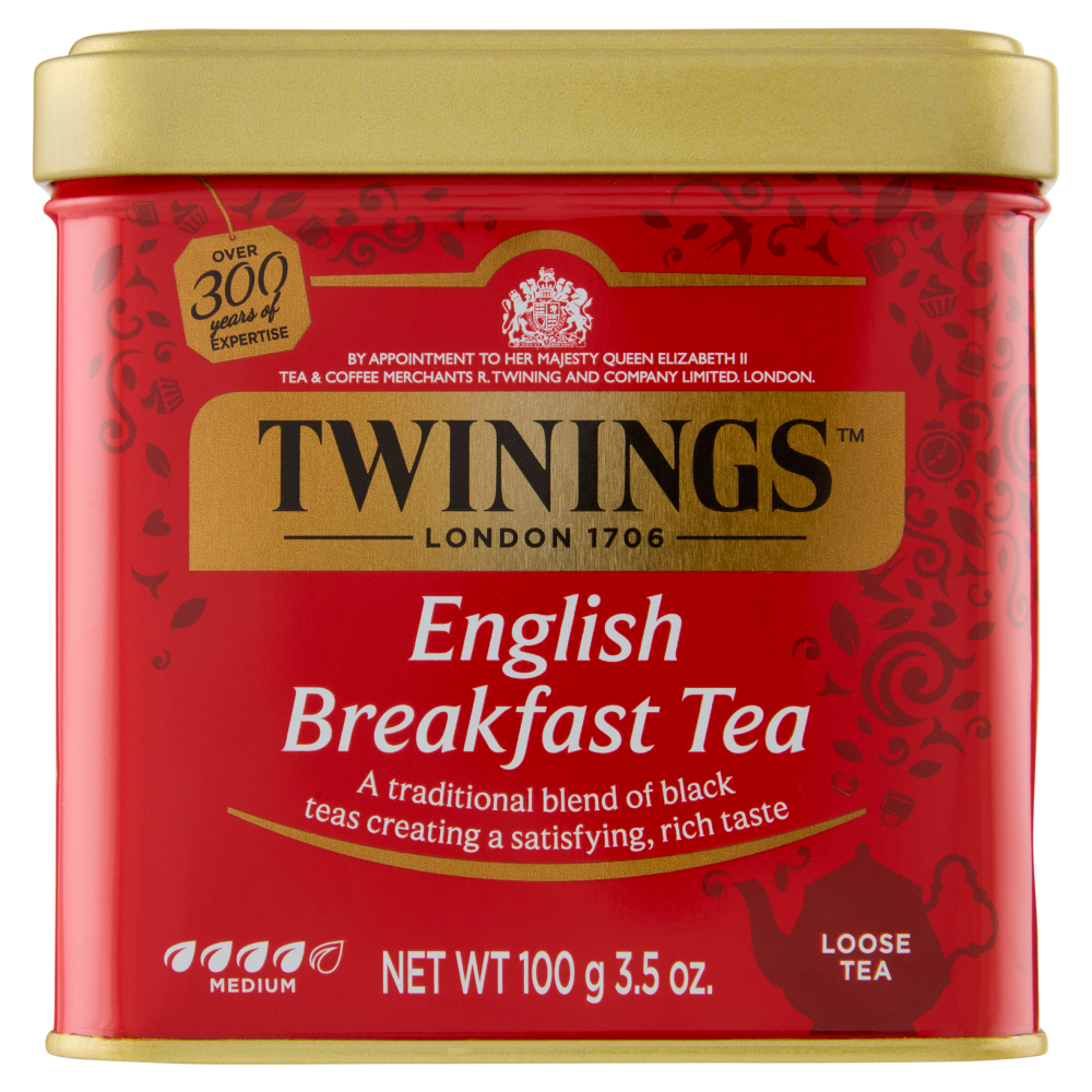 Twinings English Breakfast Tea Tè Nero classico Sfuso in latta The 100 g
