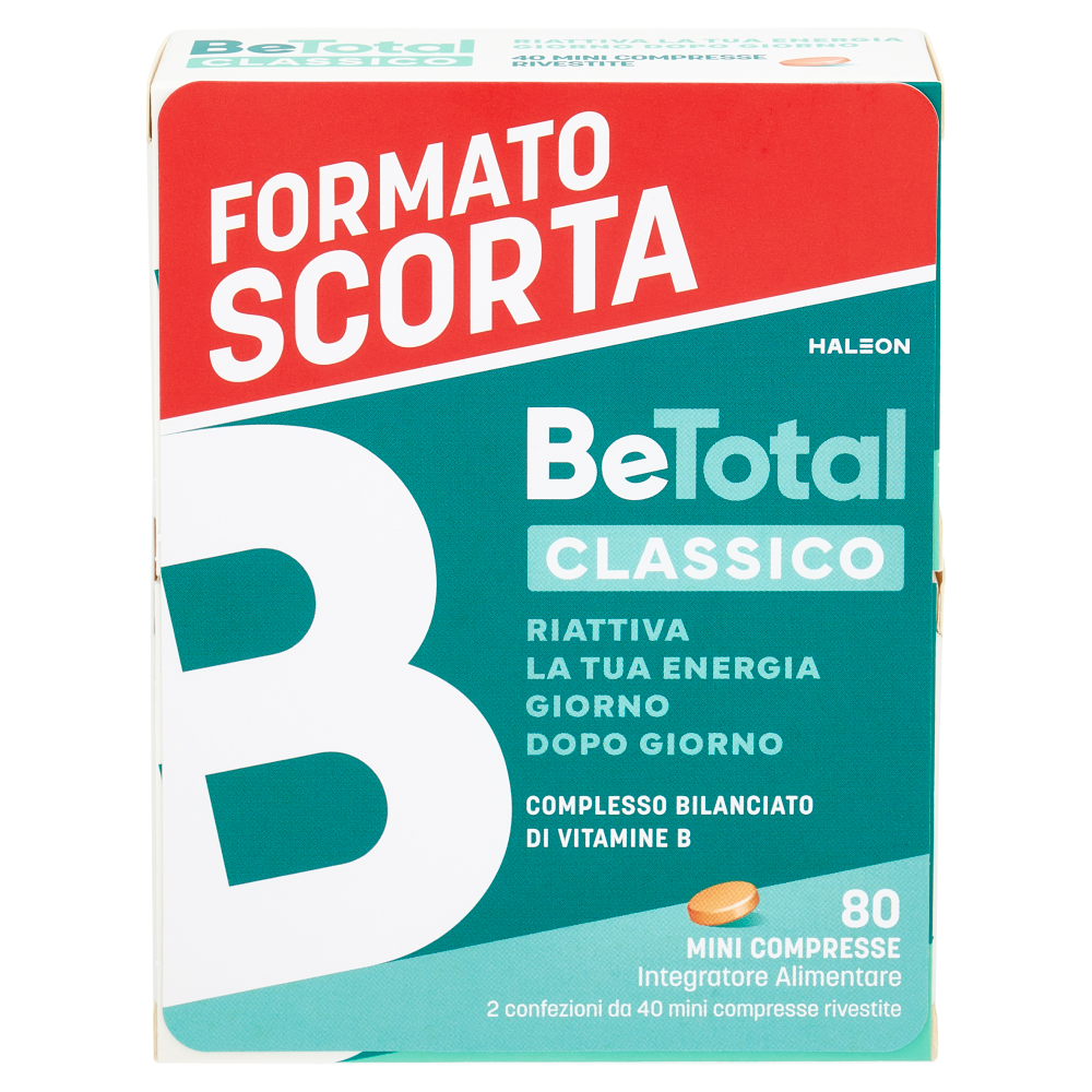 BeTotal Vitamina B, B6 Integratore per Riattivare l'Energia e Ridurre la Stanchezza 80 cpr 2 x 14,4g