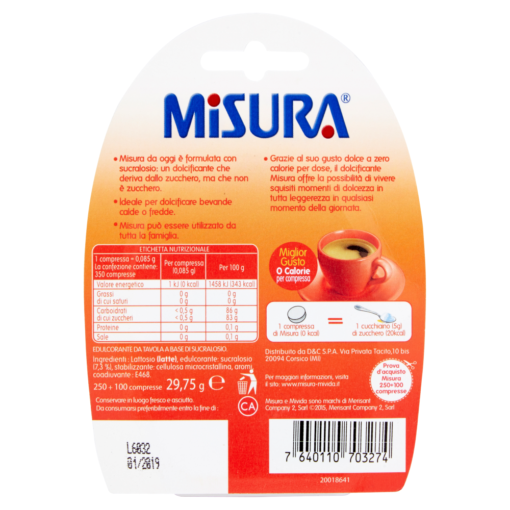 Misura Dolcificante In Compresse 350 X 0 085 G Carrefour