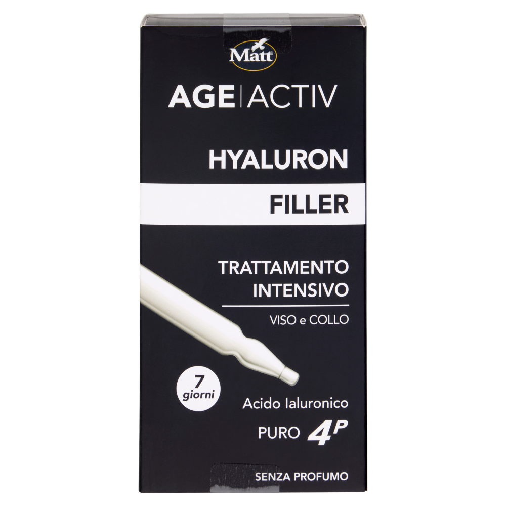 Matt Age Activ Hyaluron Filler Trattamento Intensivo Viso e Collo Acido Ialuronico Puro 4P 7 x 2 ml