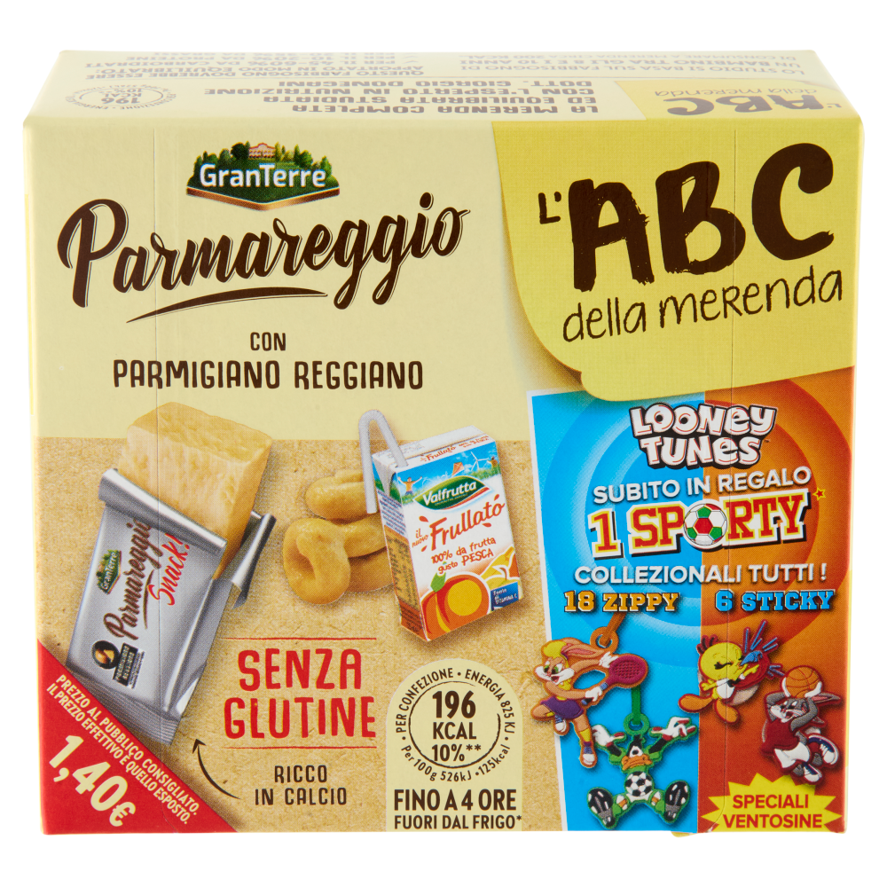 Parmareggio l'ABC della merenda con Parmigiano Reggiano e Taralli Senza Glutine