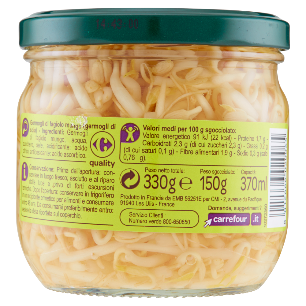 Carrefour Germogli di soia 330 g