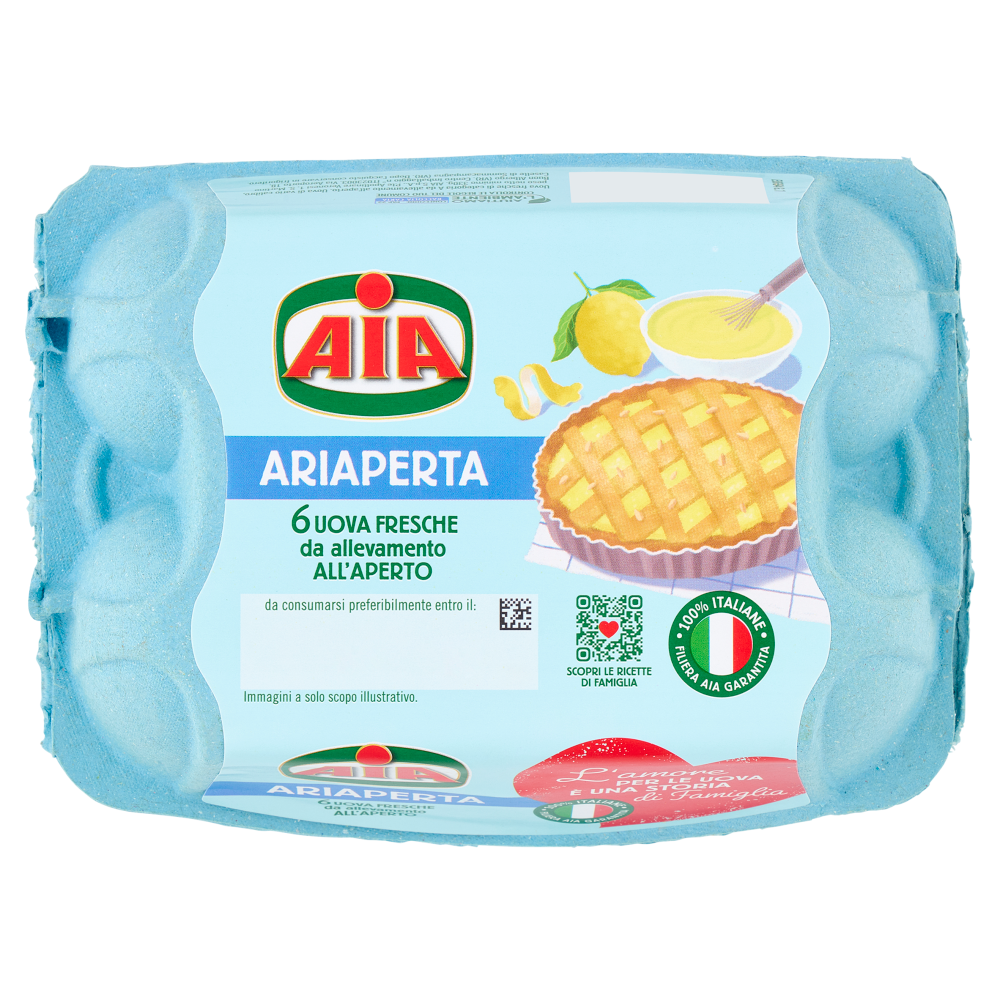 Aia Ariaperta 6 Uova Fresche da allevamento all'Aperto 330 g